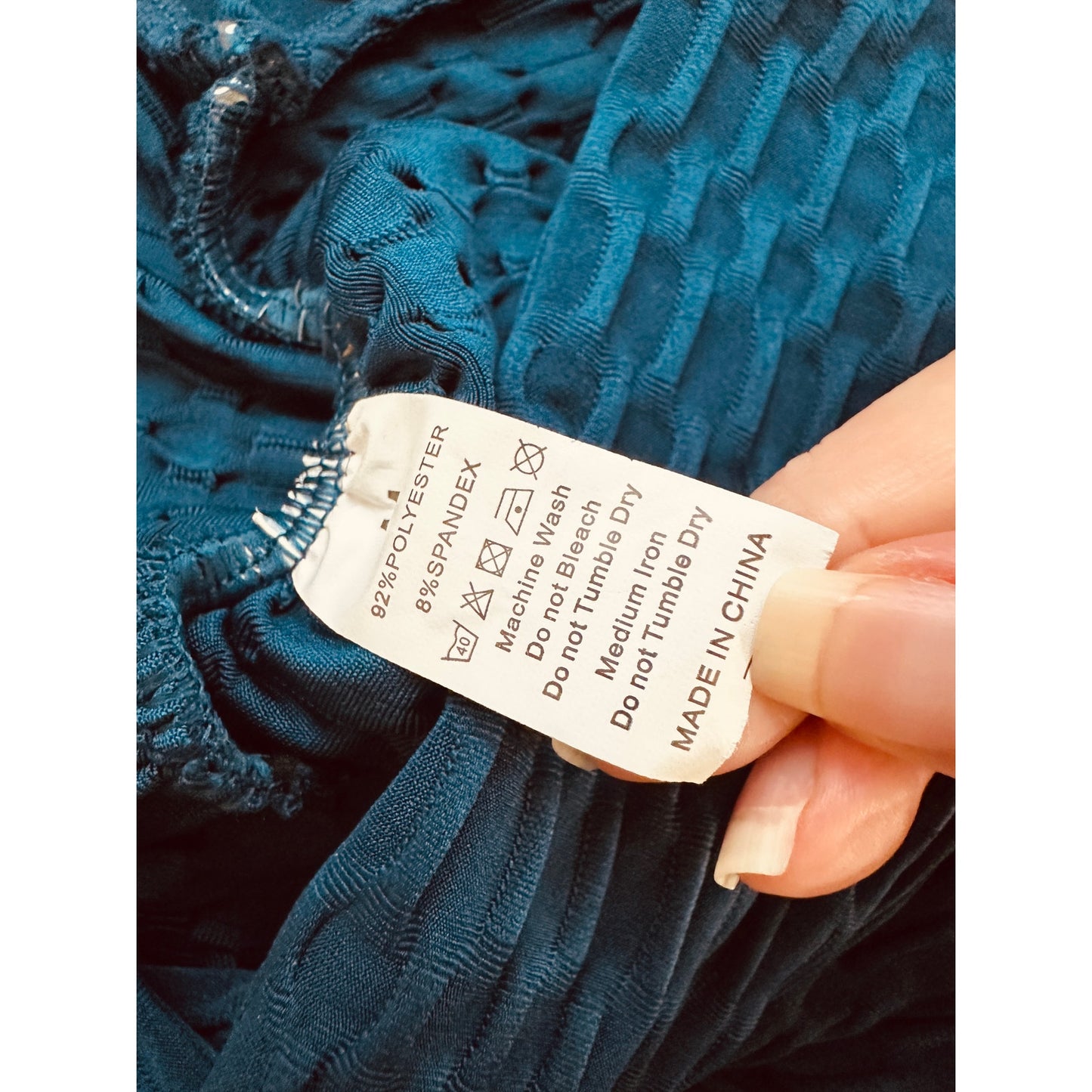 Dark Blue Embossed Scrunch Butt Yoga Pant Medium