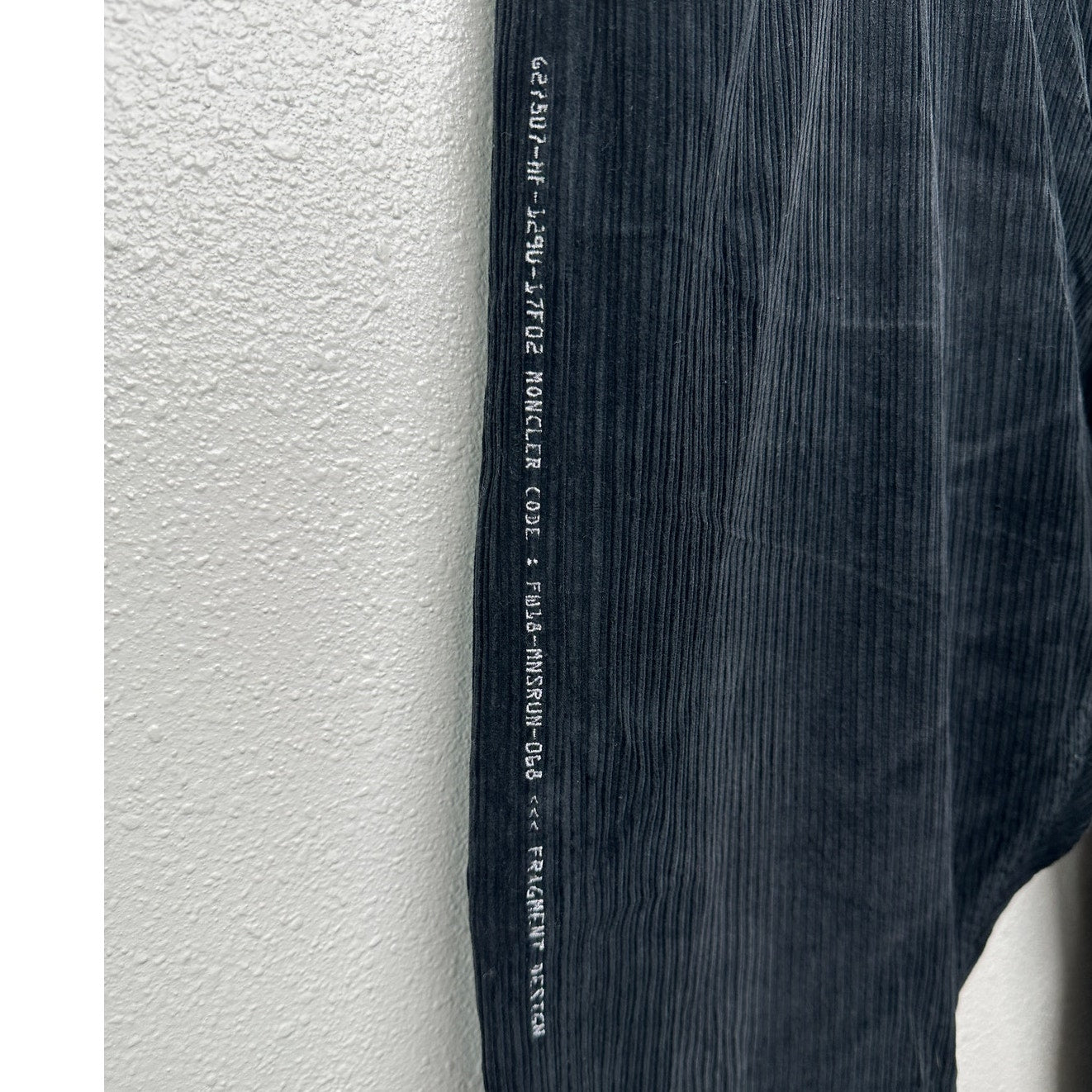 NWT Moncler 7 Fragment Corduroy Pants Black Men’s 50 Side Code Print