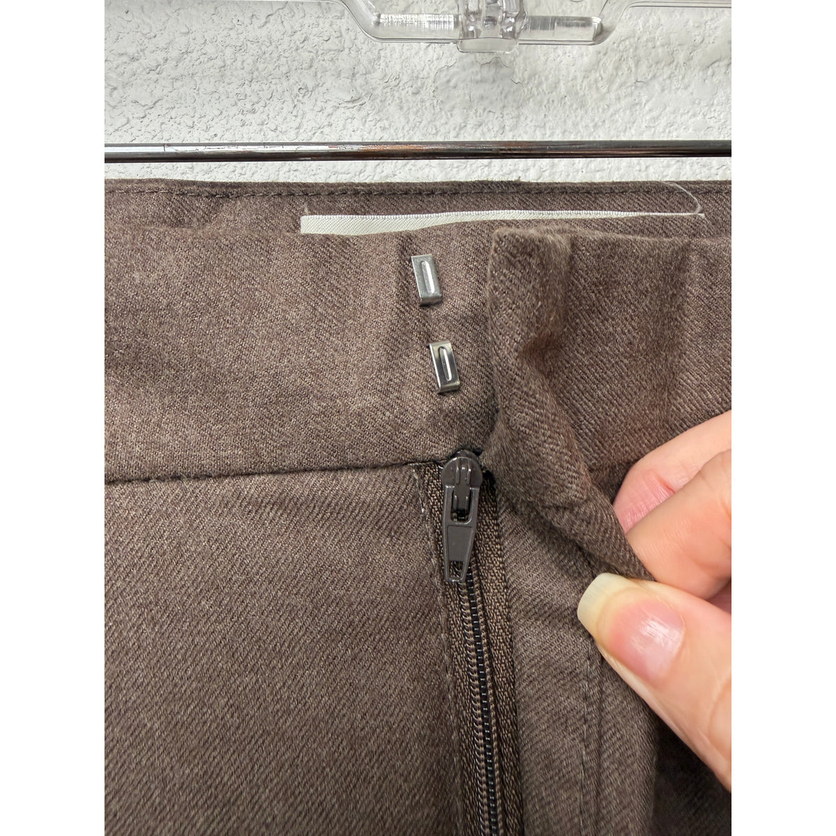 California Arts Brown Wool Pleated Trousers Men 34