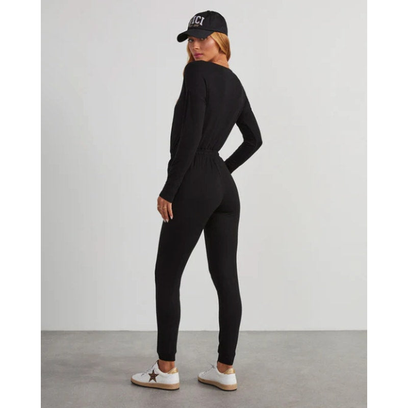 VICI Black Colette Deep-V Long Sleeve Pocketed Drawstring Jumpsuit XS