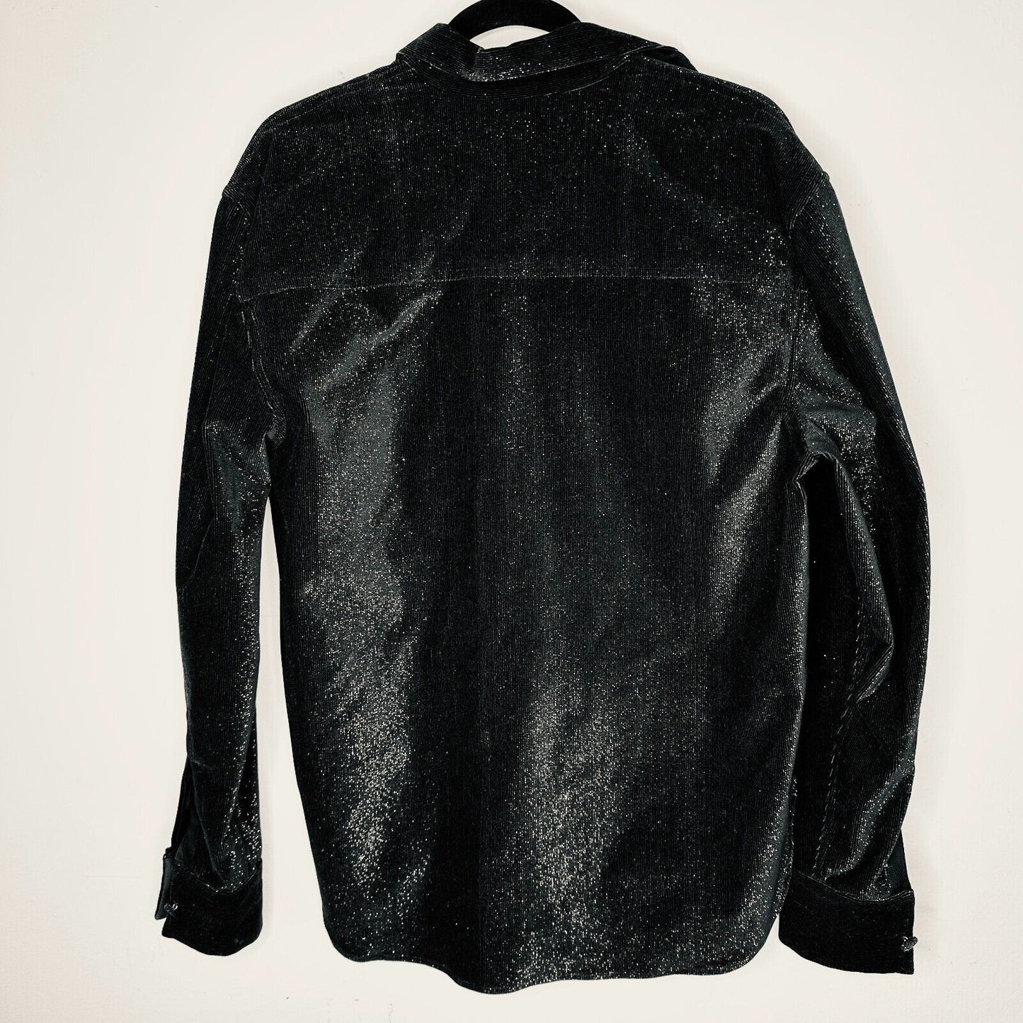 Alex Perry SET Black Silver Shimmer Long Sleeve Shirt & Mini Skirt 6