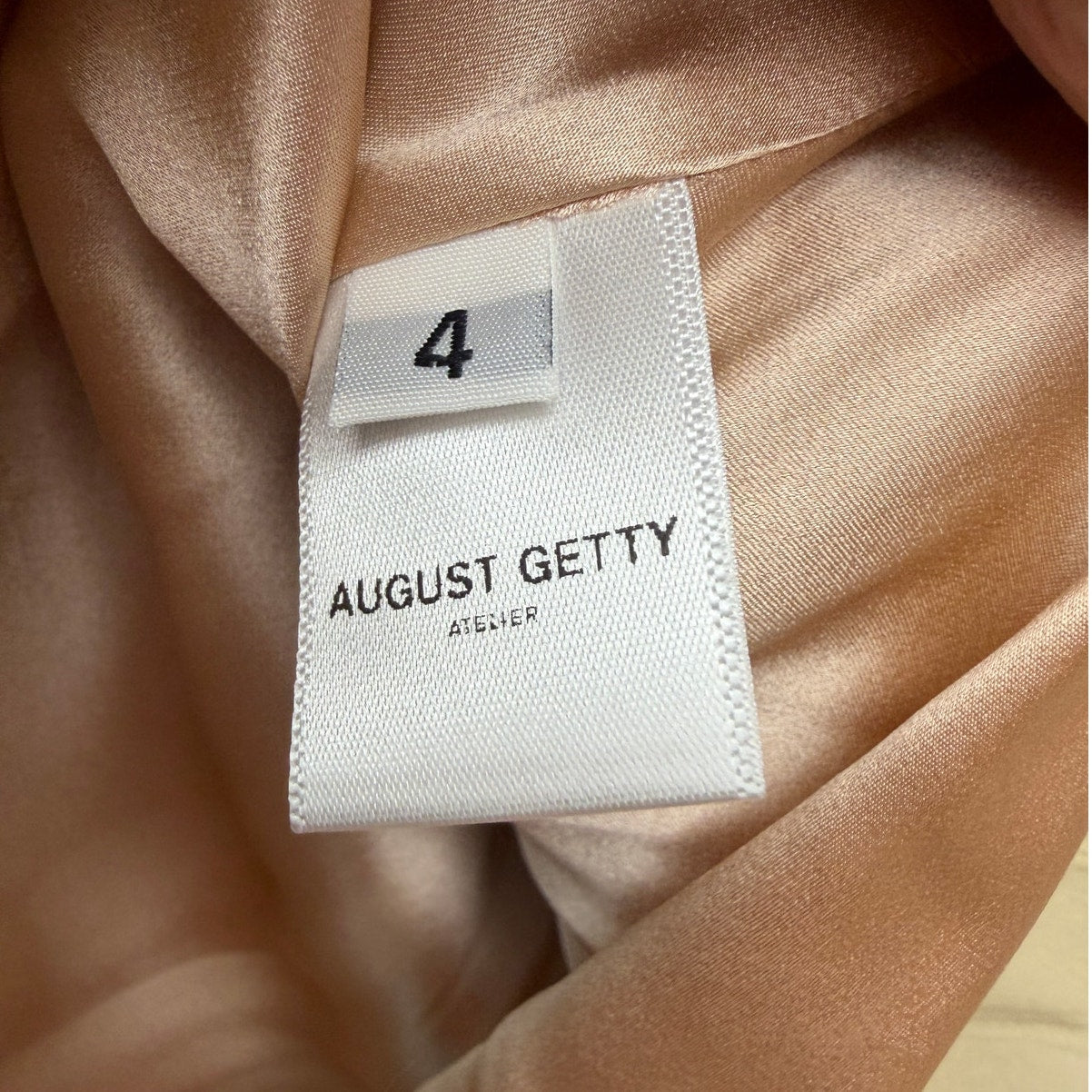 August Getty Atelier Accordion Pleat Leather Maxi Skirt Tan Women's US 4