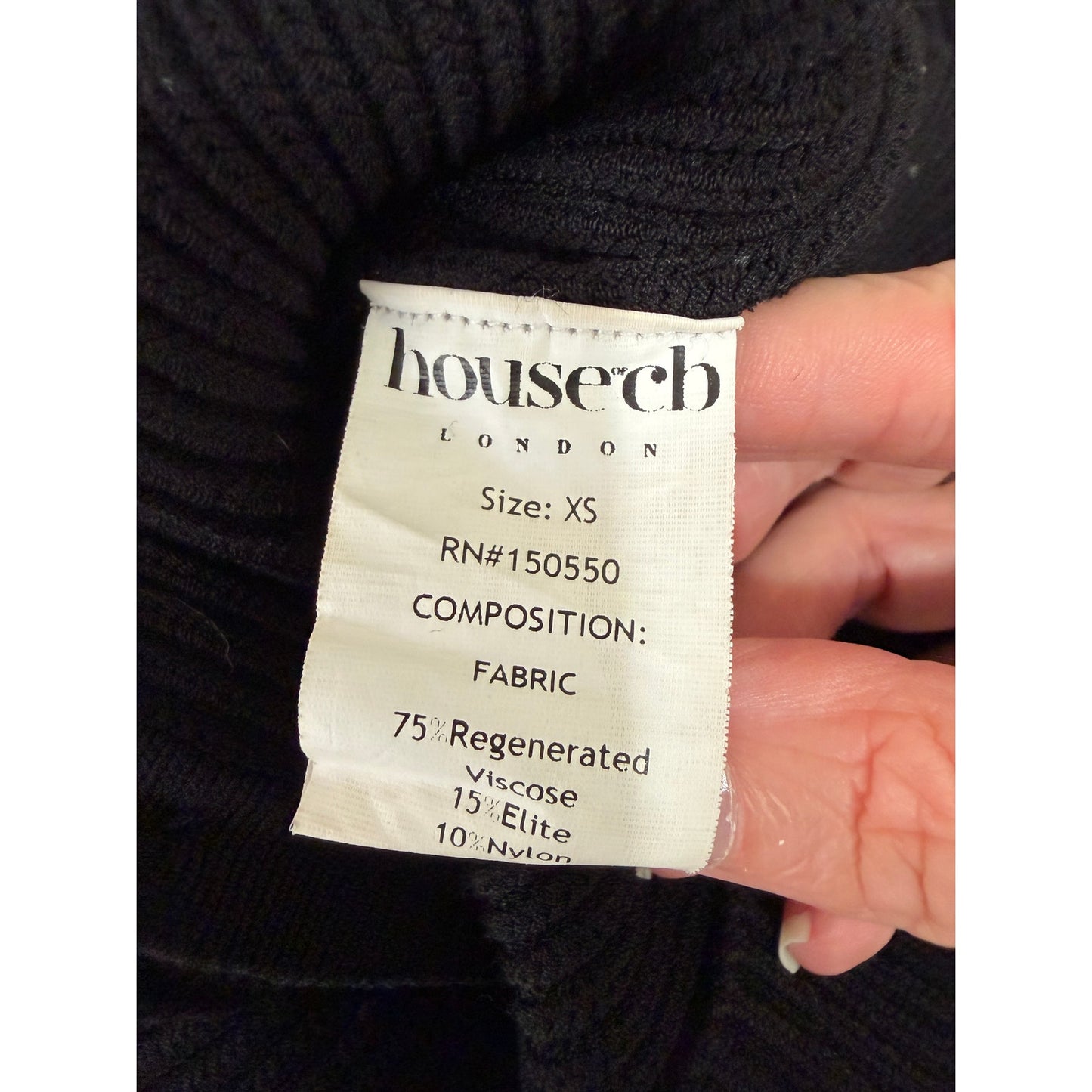 House of CB Sylvia Black Ribbed Cardigan Women XS