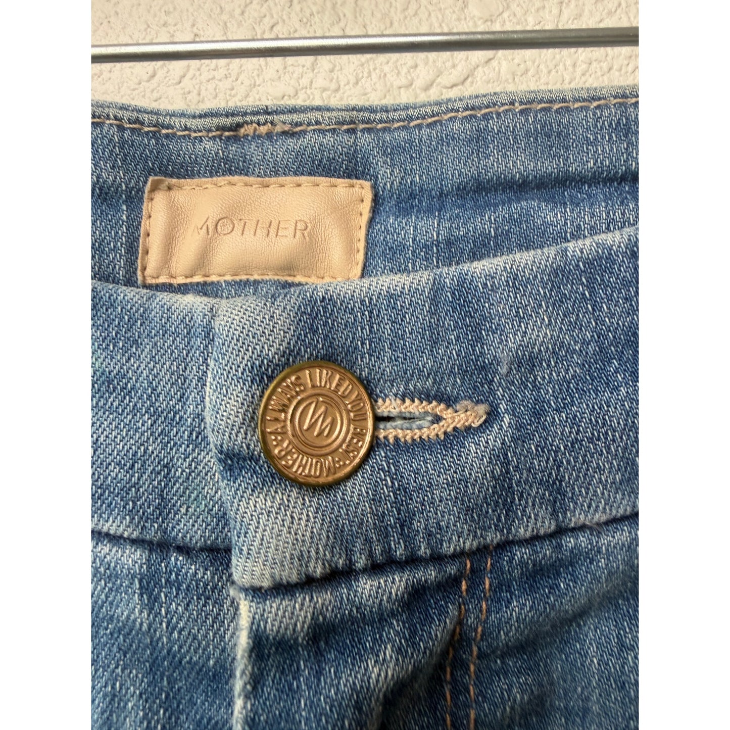 Mother The Looker Ankle Fray Blue Jeans Womens 26