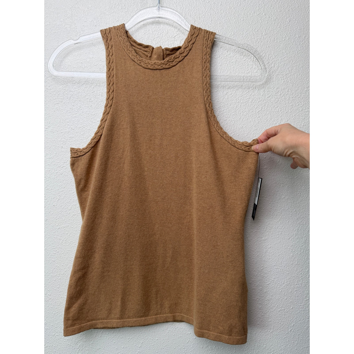 NWT Joslin Isabel Tobacco Cotton Cashmere Knit Tank Women M