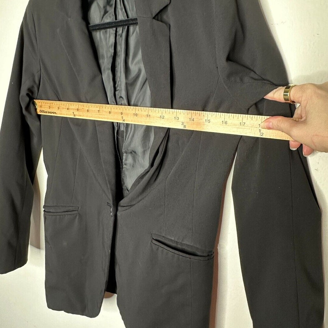 Mossimo Jet Black One Button Welt Pockets Casual Blazer Jacket Size XS