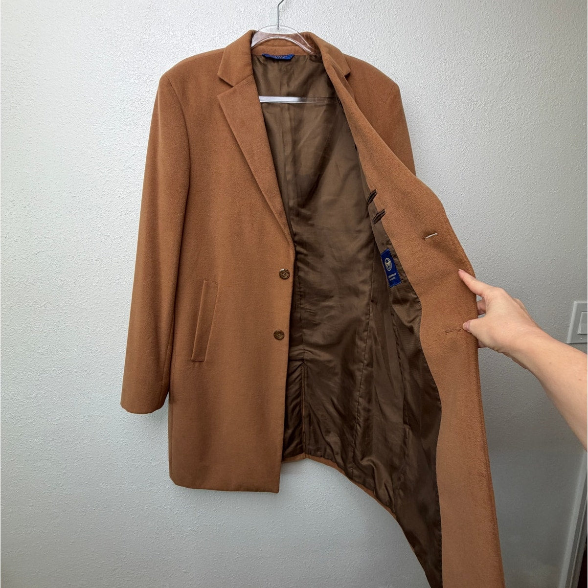 Caravelli Elliott 2B Camel Overcoat Men's IT 40L