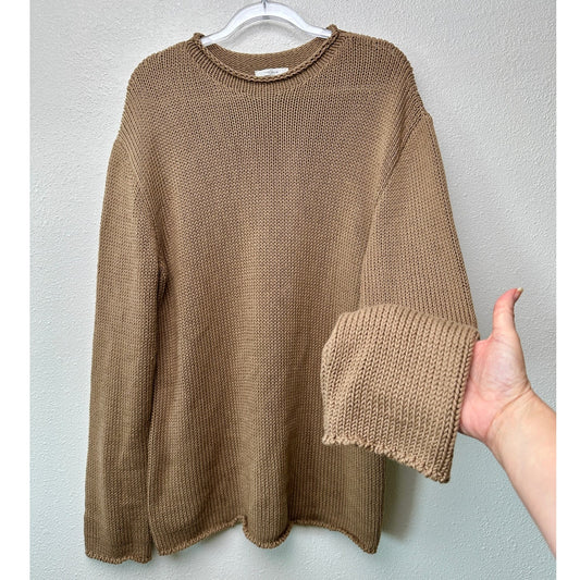 The Row Anteo Knit Sweater Mens Natural Brown Crewneck