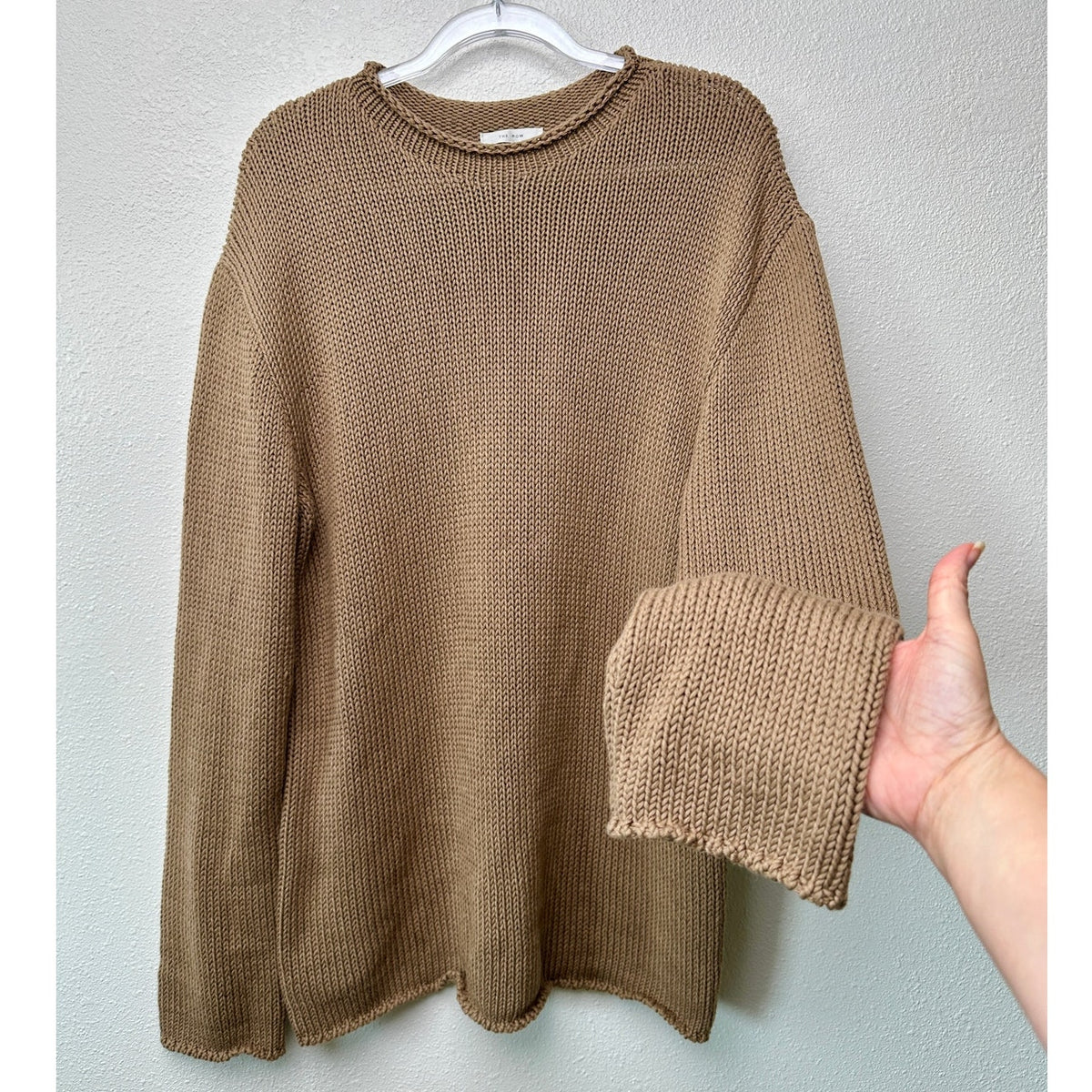 The Row Anteo Knit Sweater Mens Natural Brown Crewneck