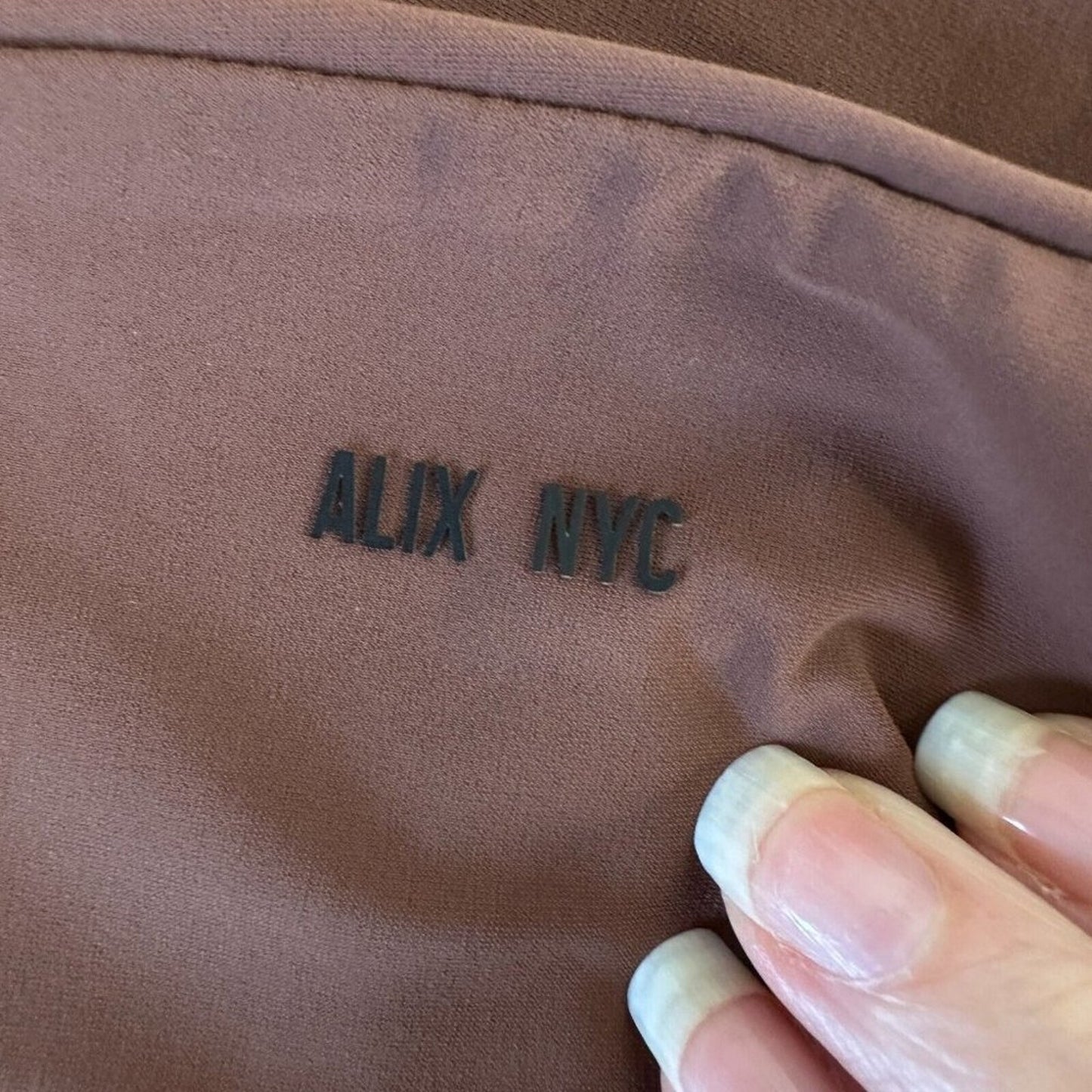 Alix NYC Chocolate Brown Avon Asymmetrical One Shoulder Thin Strap Crop Top S