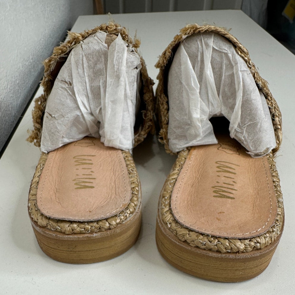 Mi.iM Ally Tan Pointed Toed Woven Textile Upper with Leather Sole Mule Flats 7