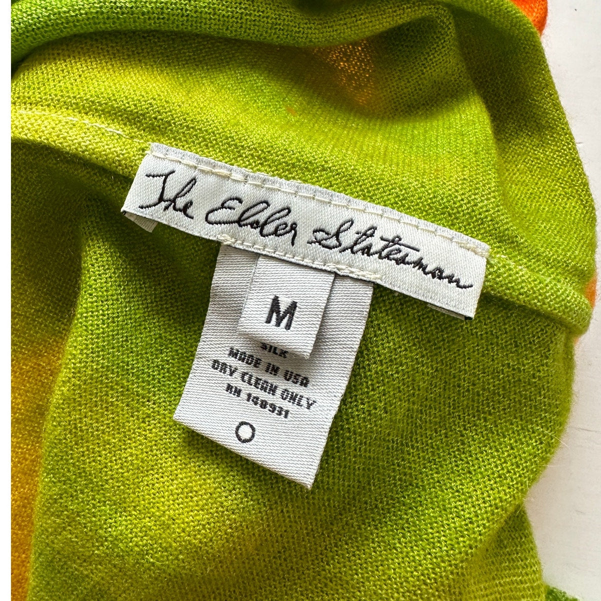The Elder Statesmen Rainbow Tie Dye Machine Cut Sleeves & Hem Round Neck Sweater
