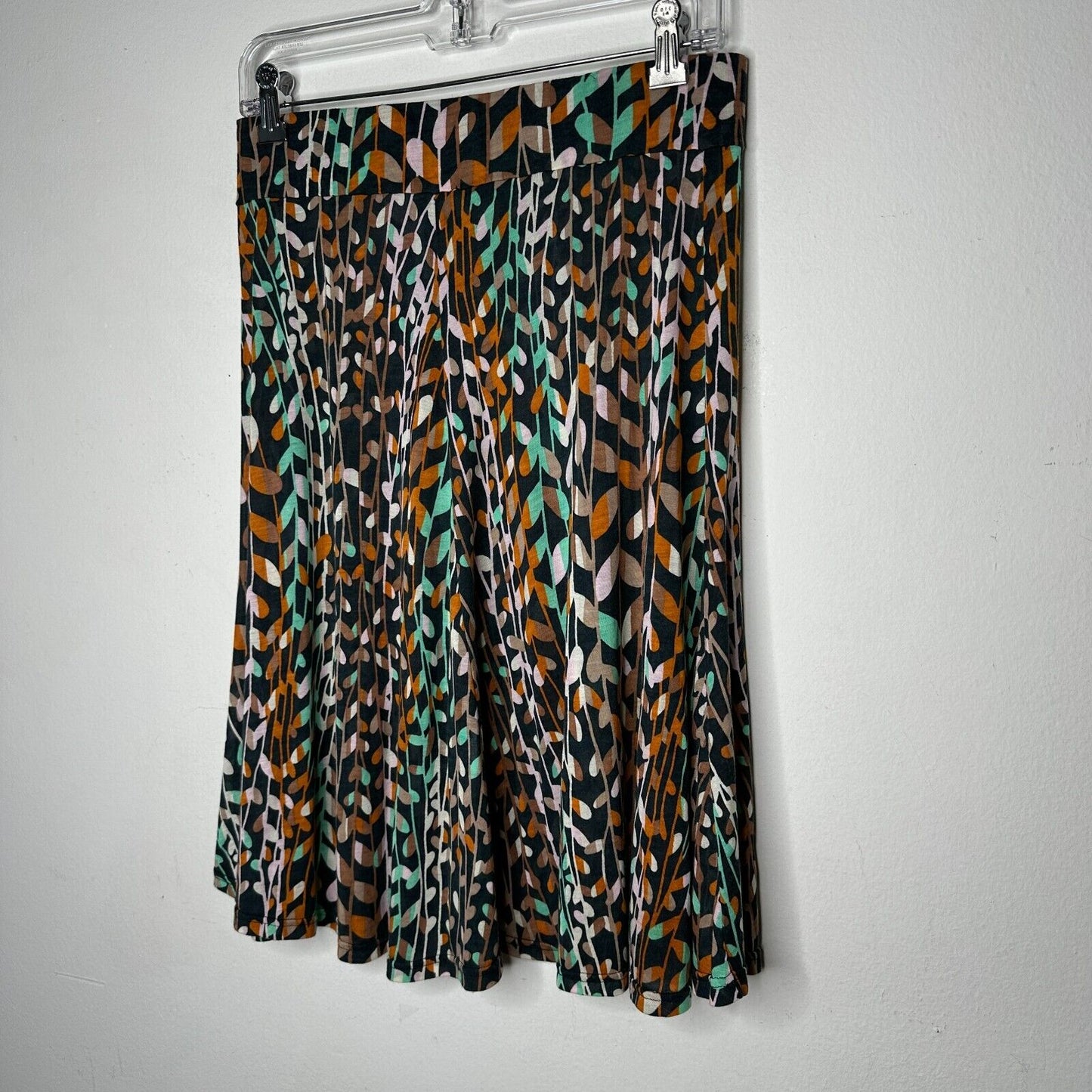 Vintage Y2K Stunning Missoni Teal White & Orange Abstract Floral Jersey Skirt 10