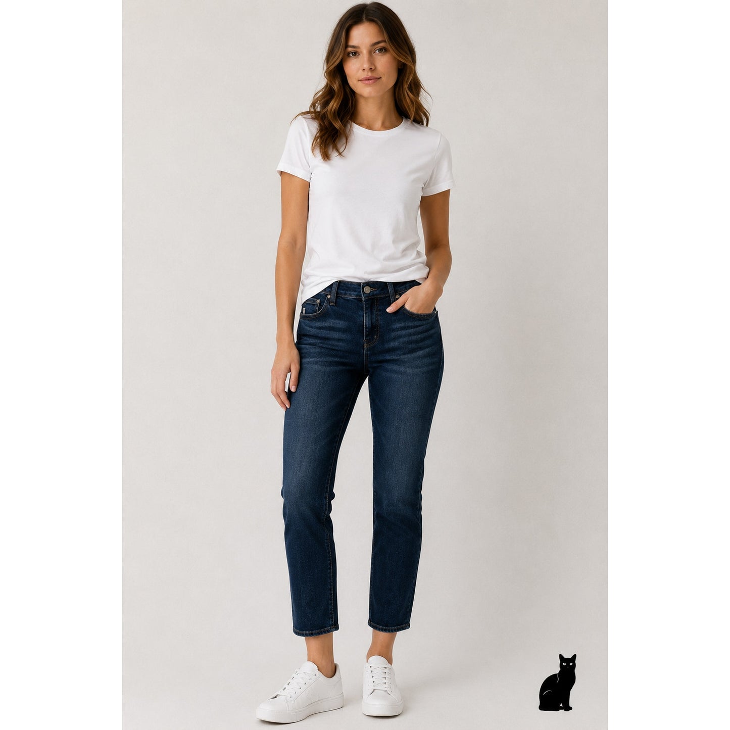 AG Dark Wash Whiskered Prima Cigarette Leg Japanese Fabric Jean 30