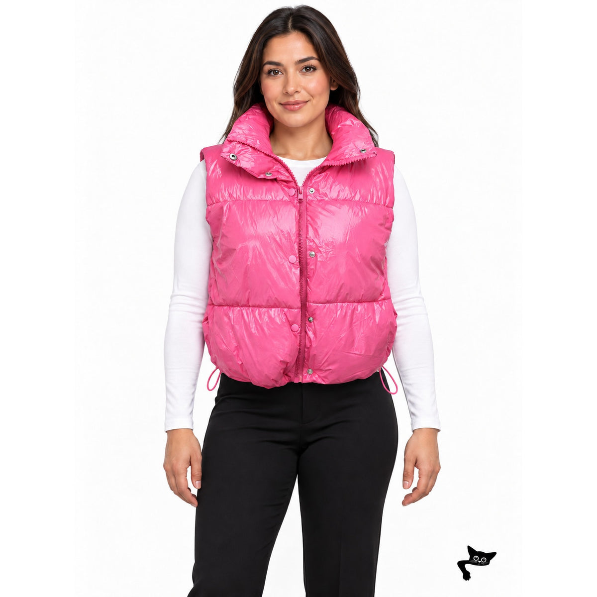 DeLuc Hot Pink Quilted Puffer Vest Women S