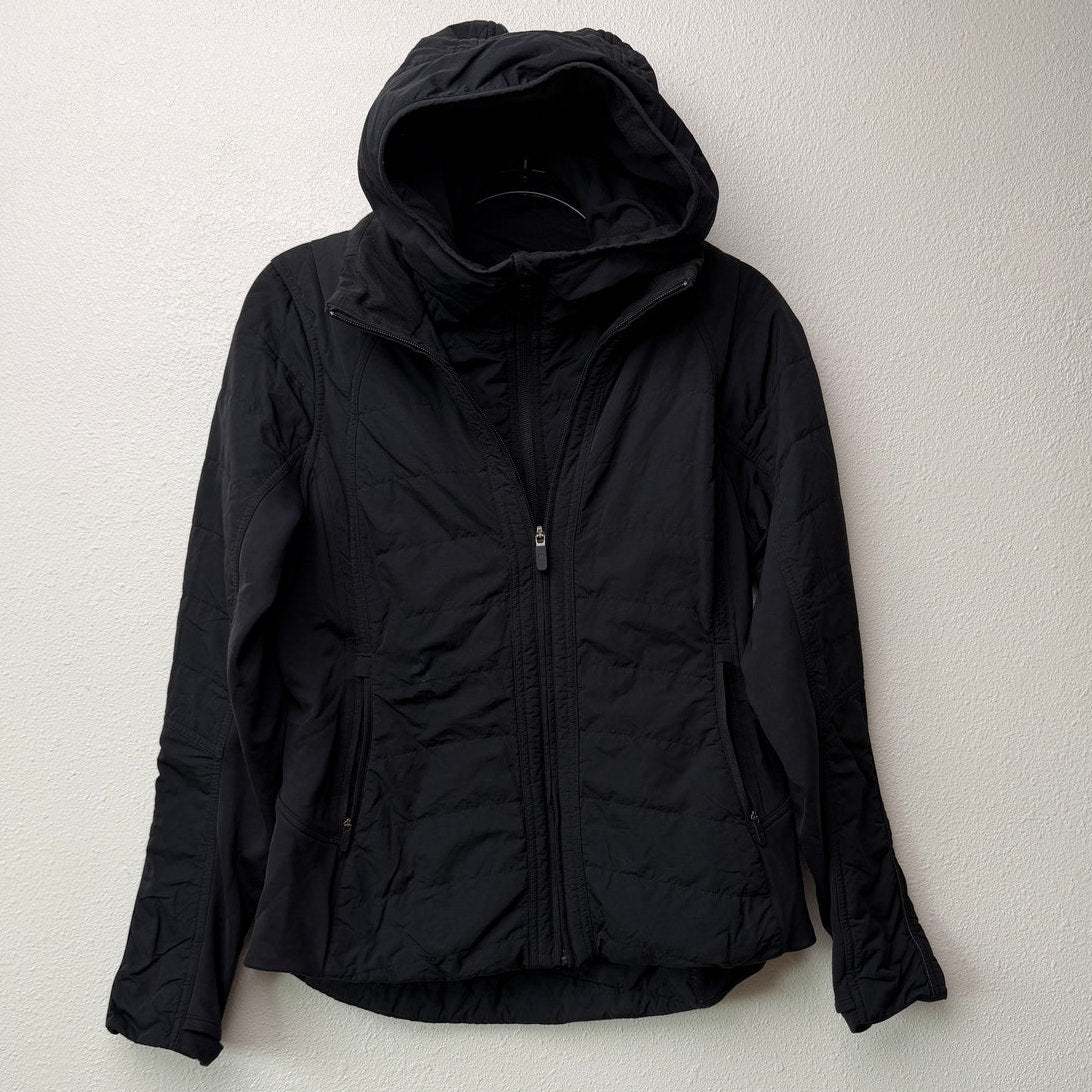 Lululemon Black Hooded Double Zip Insulated Jacket Women's Size 10