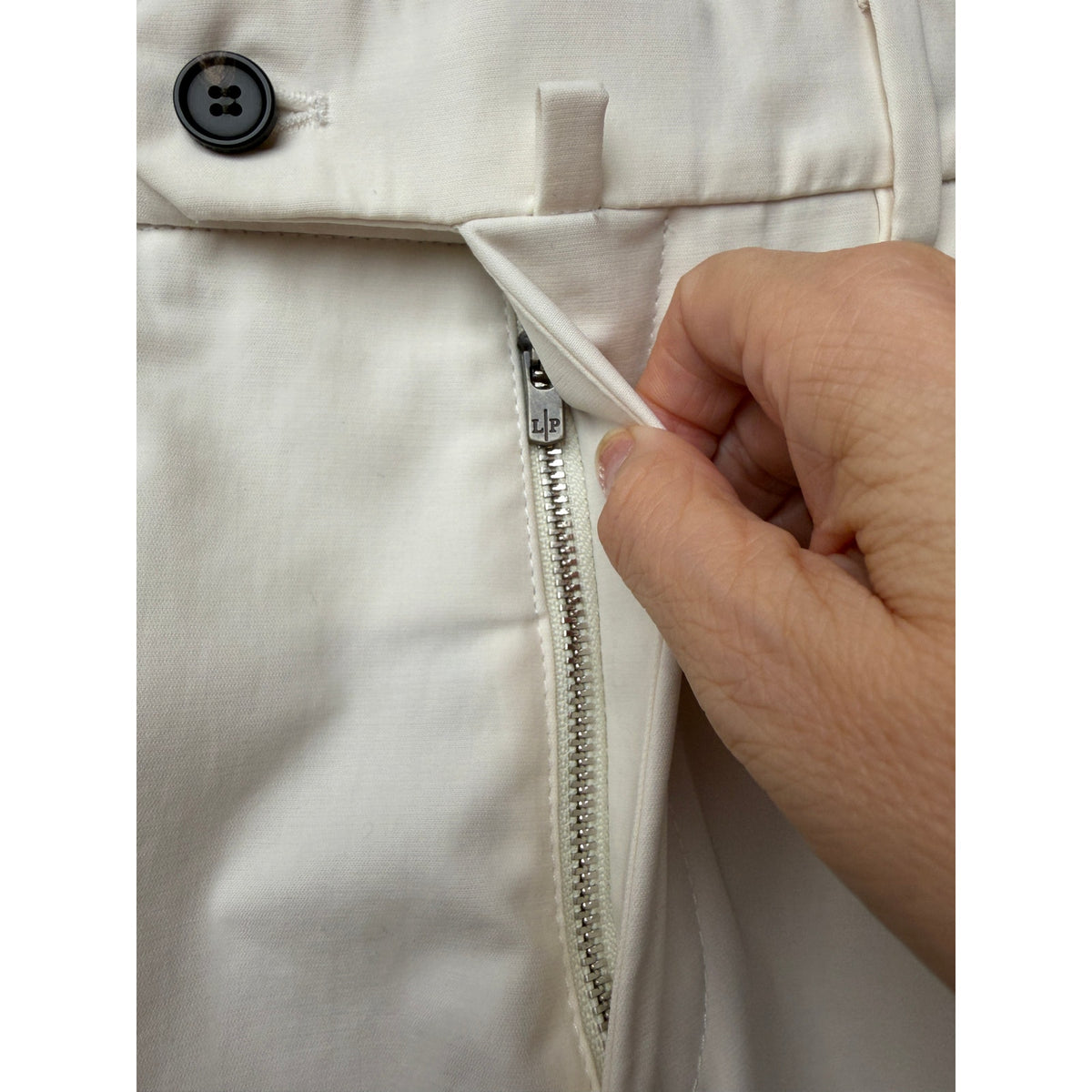Loro Piana Carlo Stretch Cotton Trousers Light Cream Stone Men's US 30