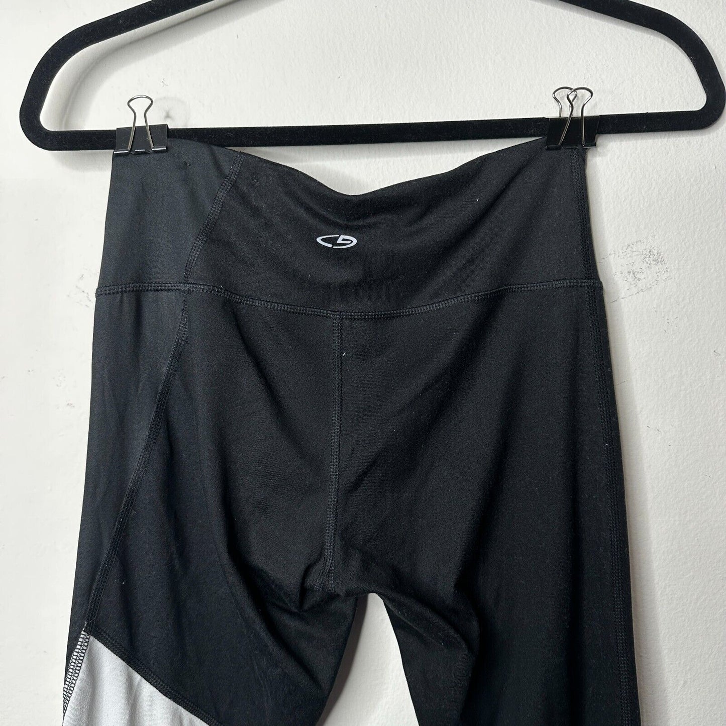 Champion Duo dry+ Black & White Color Block Leggings Mid Rise Yoga Pants S