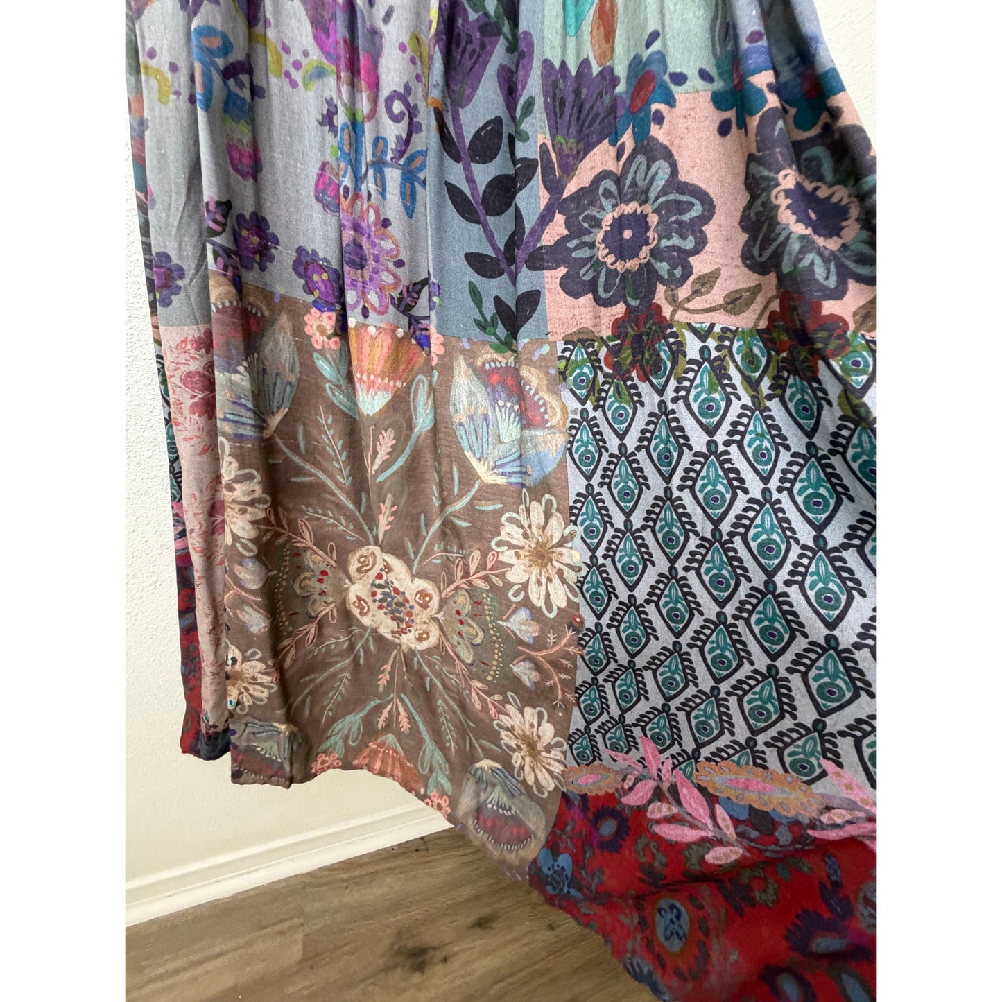 Natural Life Womens Blue Patchwork Maxi Dress S