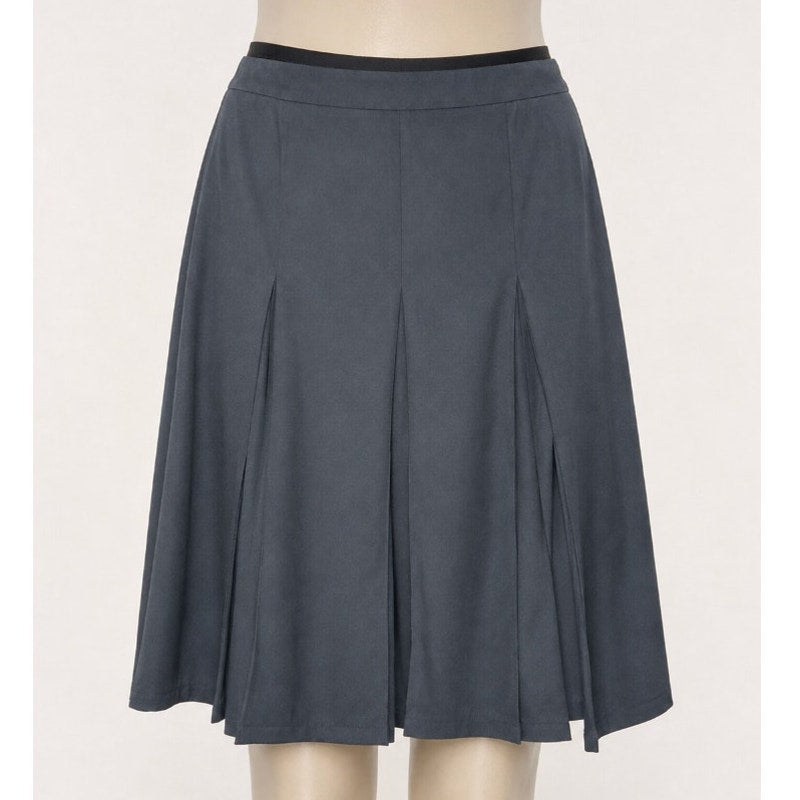 Burberry Black Pleated A-Line Skirt Side Zip Knee Length 23”