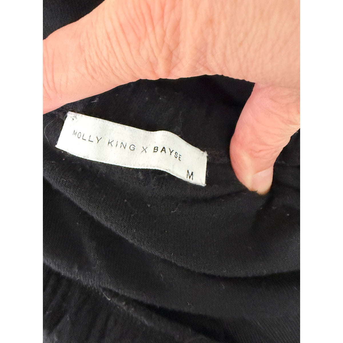 Molly King x BAYSE Black Stretch Column Maxi Skirt Viscose Women's US M