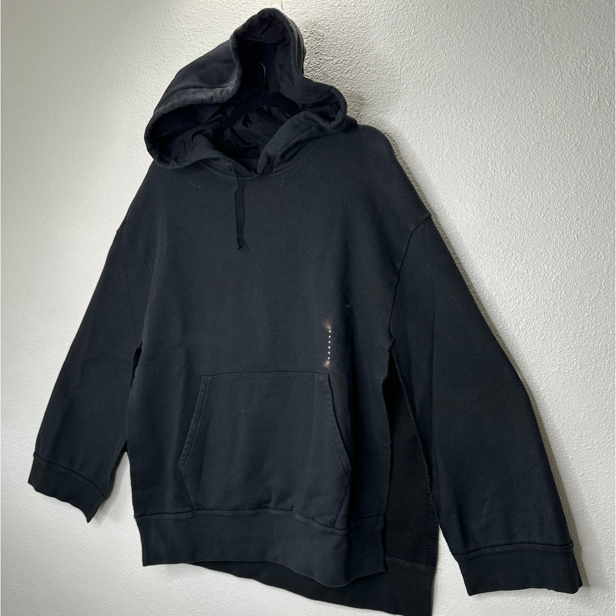NWT Maison Margiela UNIQUE Black Hooded Sweatshirt Poncho Style M