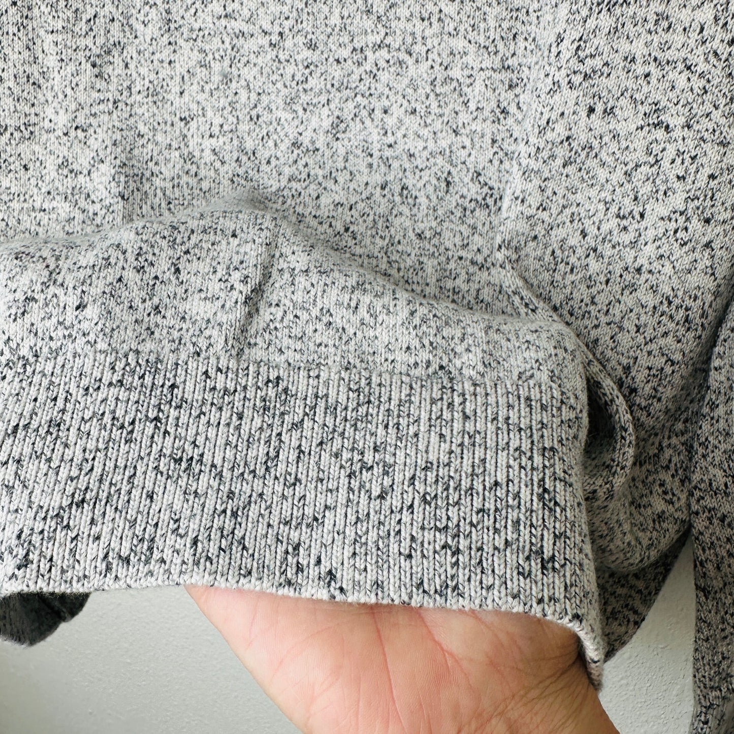 COS Black & White Marled Round Neck Long Sleeve Sweater 100% Cotton S