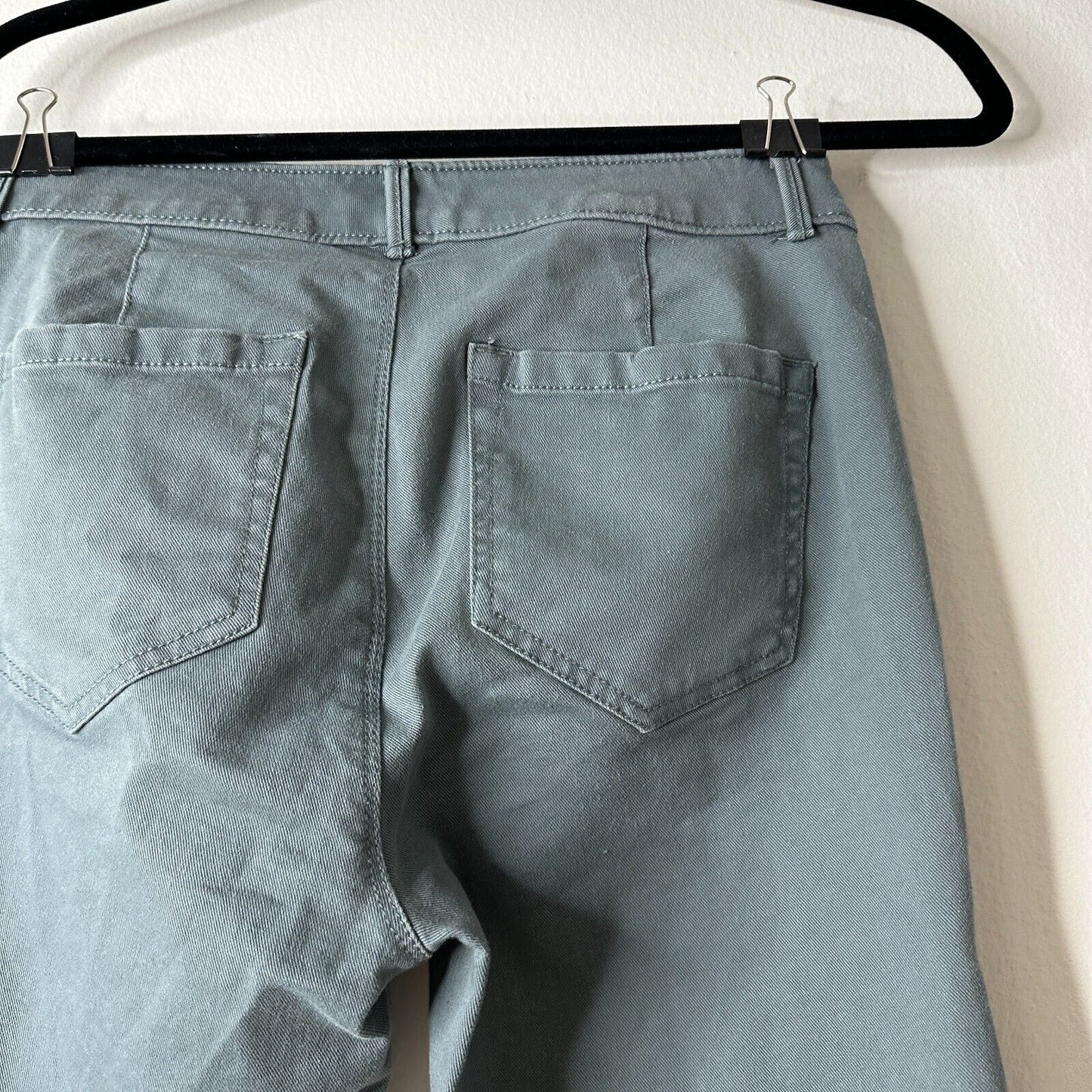 NWT Loft Slate Gray Gold Button Fly Frayed Hem Pant Jean Front Stitch Seams 00