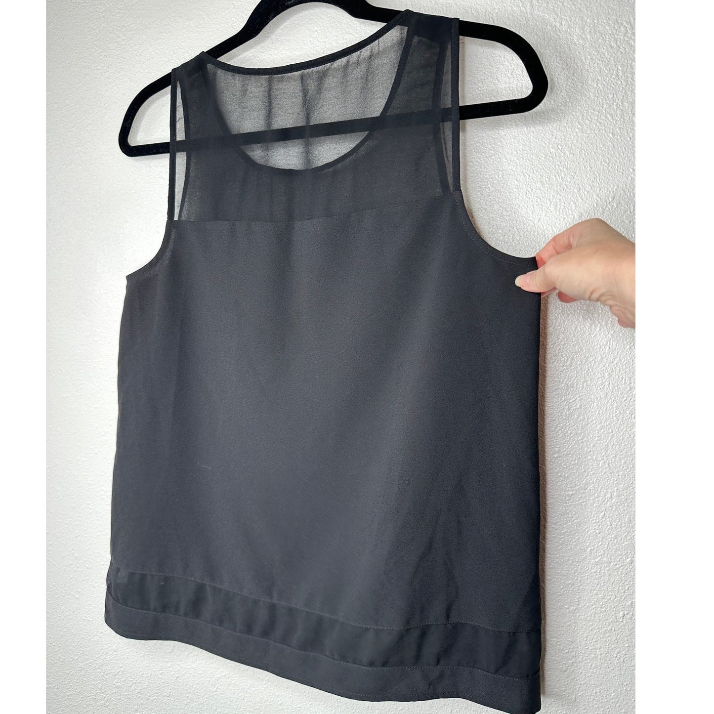 Jack Black Sheer Mixed Media Sleeveless Round Neck Tank Top S