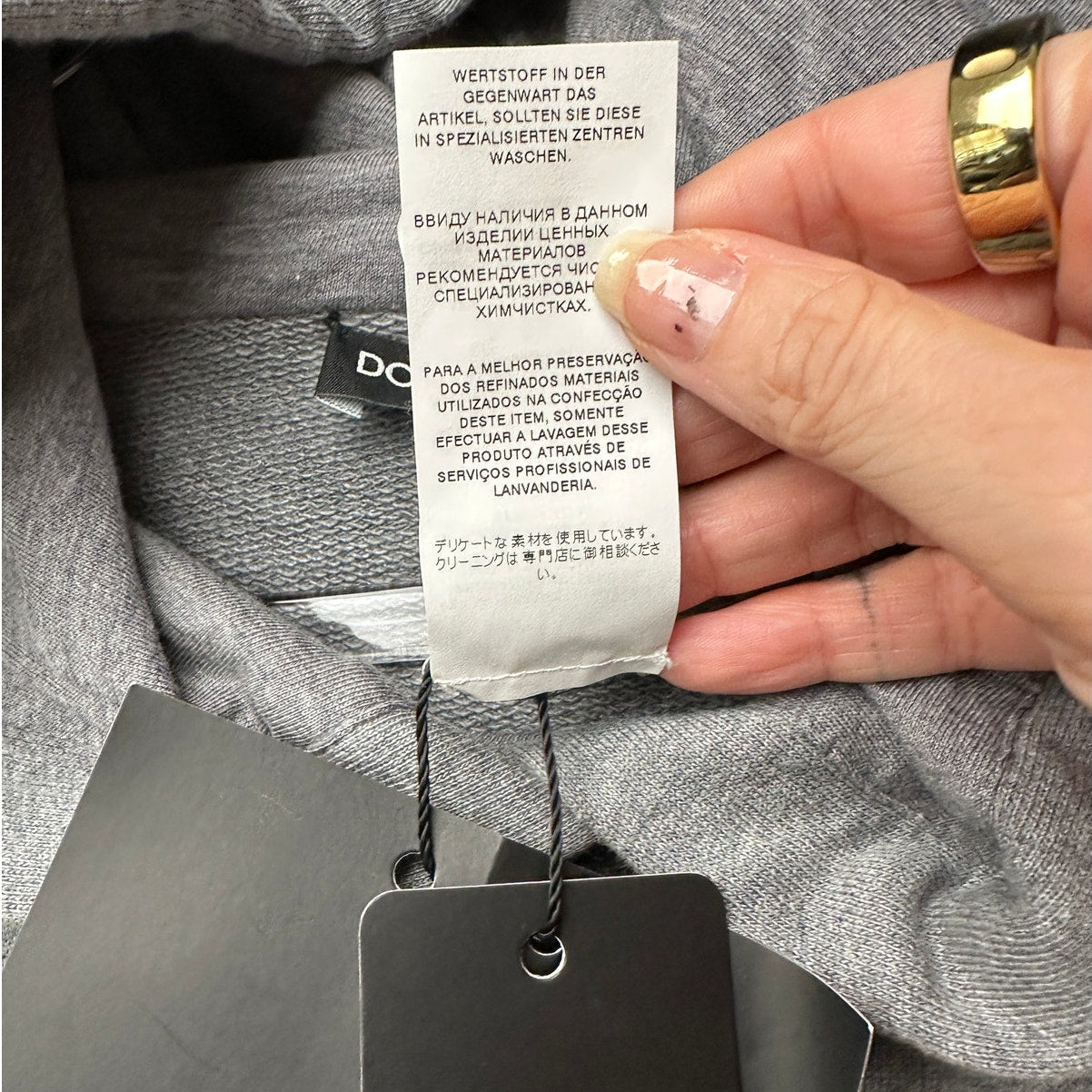 NWT Dolce & Gabbana Embellished Floral Logo Hoodie Gray Women US M