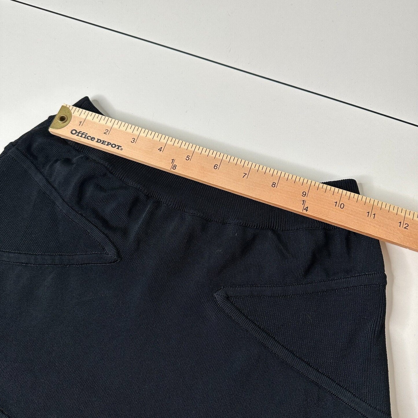 A.L.C. Jet Black A-Line Elastic Waist Knit Bandage Stretch Ruffle Flare Mini S