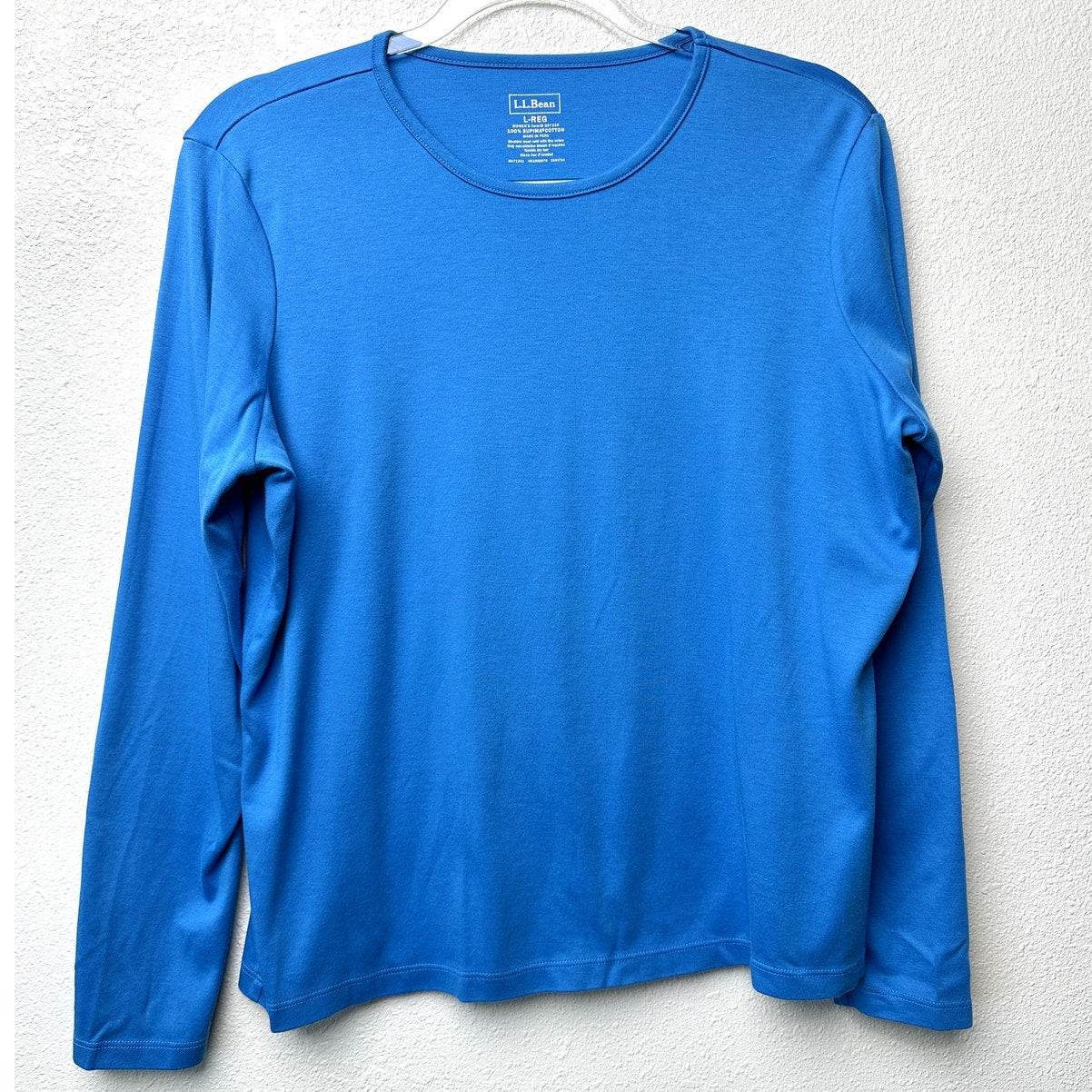 L.L. Bean Blue Long Sleeve T Shirt Women L Crew Neck