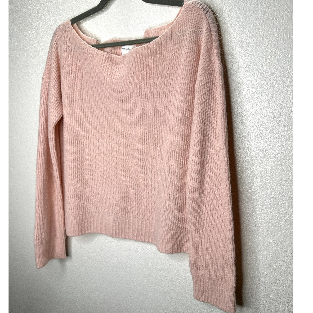 Lovers + Friends Pink Alayah Off Shoulder Long Sleeve Sweater S