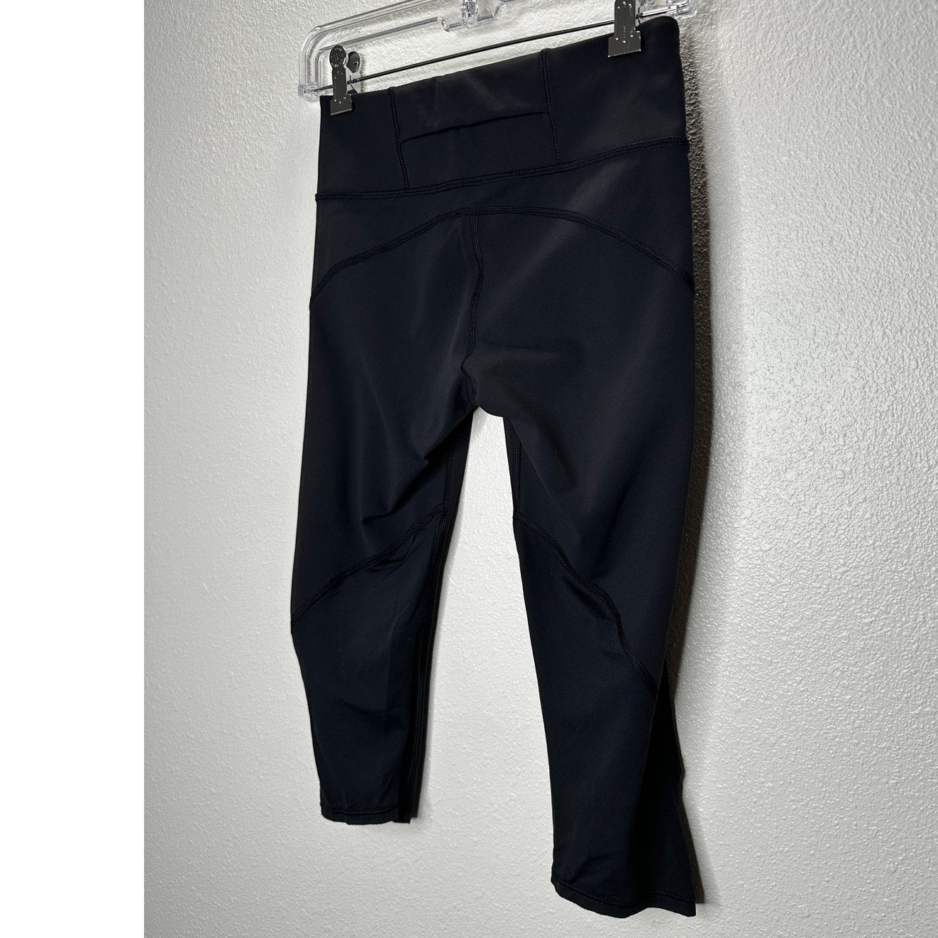 Lululemon Black Crop Leggings Mesh Calf Detail Yoga Pant Legging 4