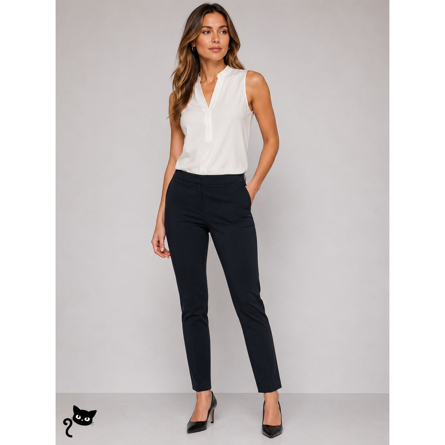 Theory Black Perform Tech Classic Skinny Leg Trouser Pants 8
