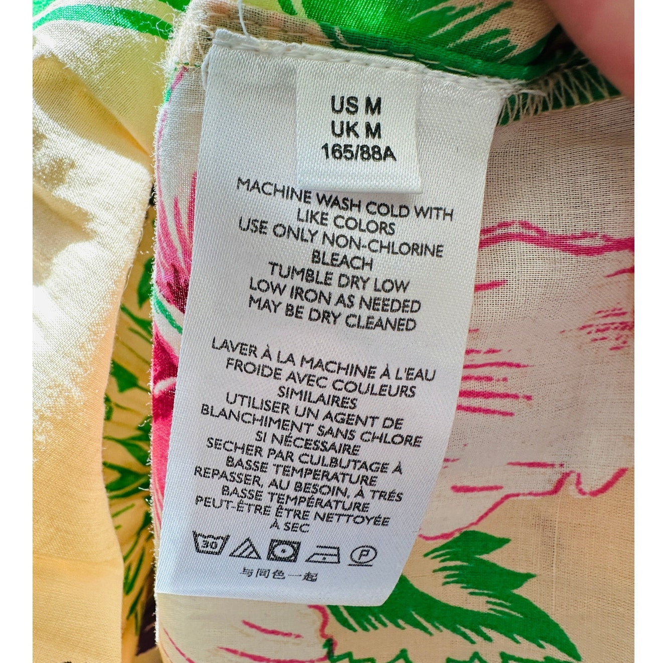 UO Sunkissed Printed Poplin Tropical Floral Flowy Pleated Ruffle Maxi Sundress M