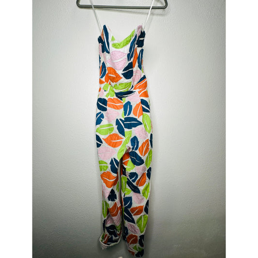 The Odells Ellie Multi-Color Leaf Print Bustier Jumpsuit  2