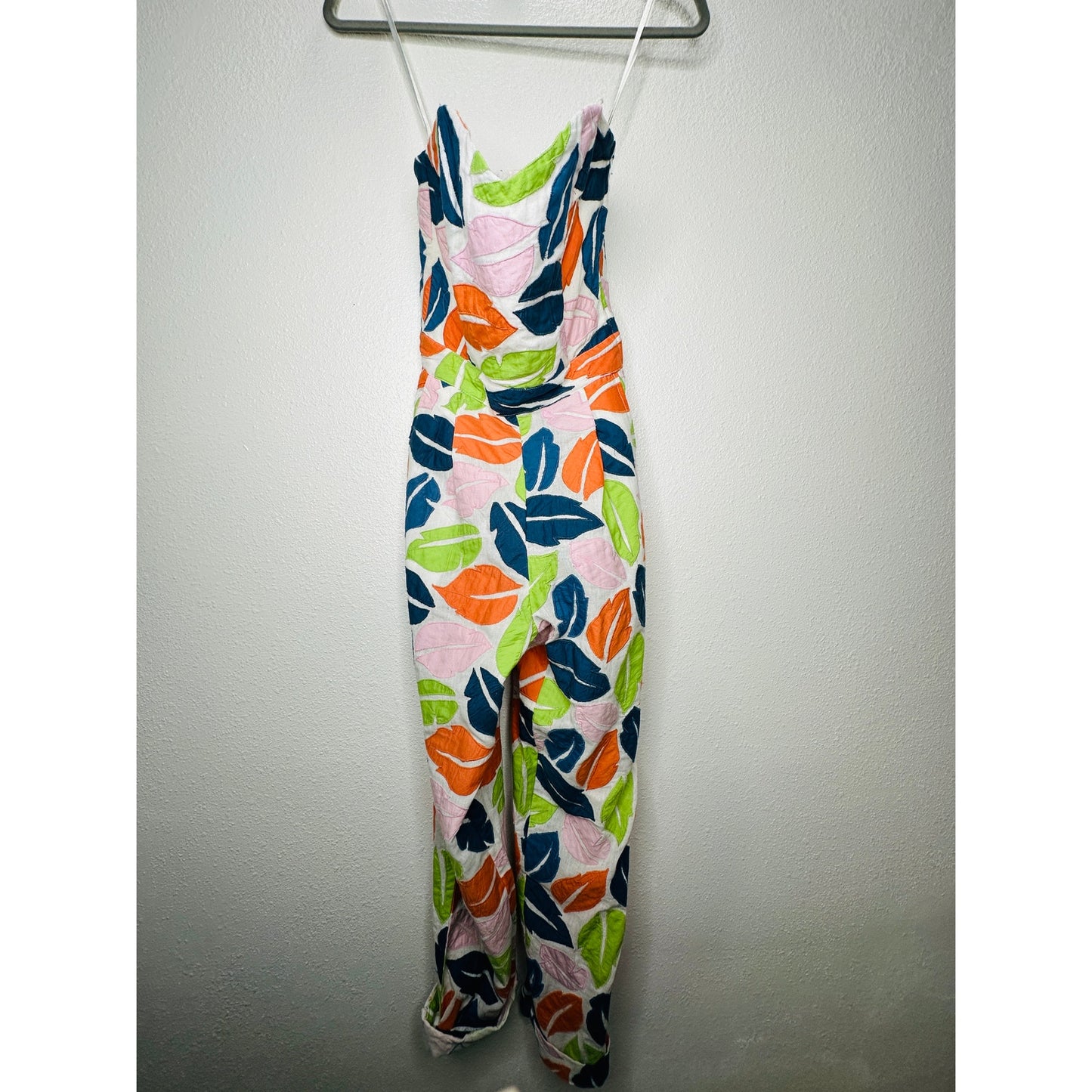 The Odells Ellie Multi-Color Leaf Print Bustier Jumpsuit  2