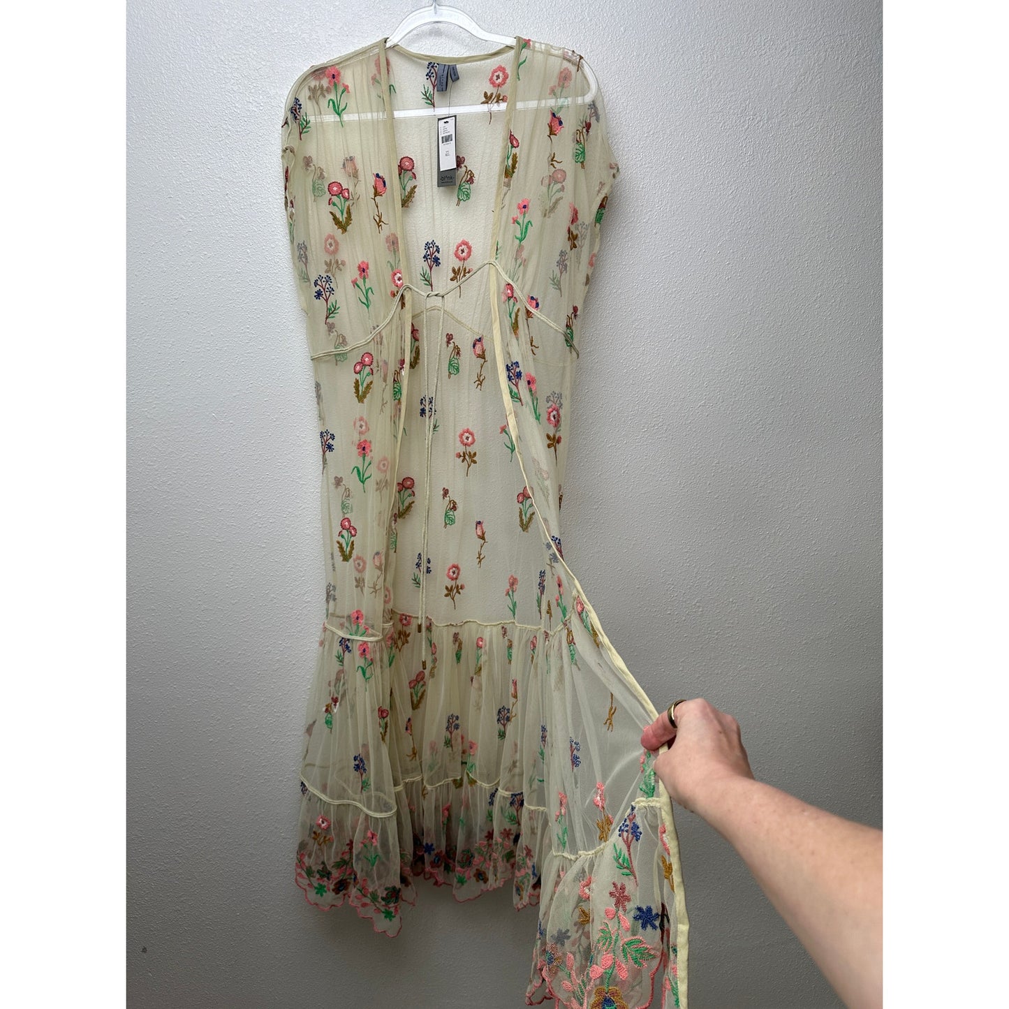 NWT BL-NK Women Coverup Multicolor One Size Sheer Duster