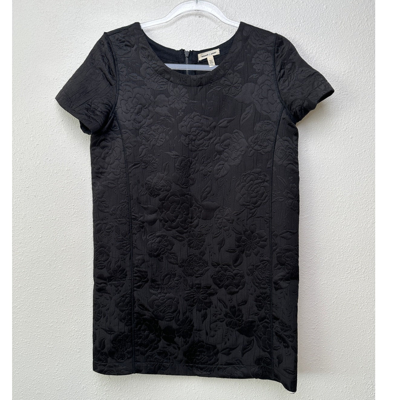 Silence and Noise Women’s Black Floral Jacquard Mini Dress US S Short Sleeve