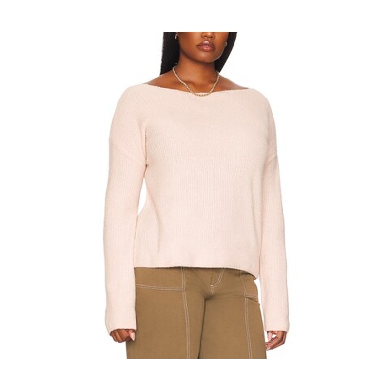 Lovers + Friends Pink Alayah Off Shoulder Long Sleeve Sweater S