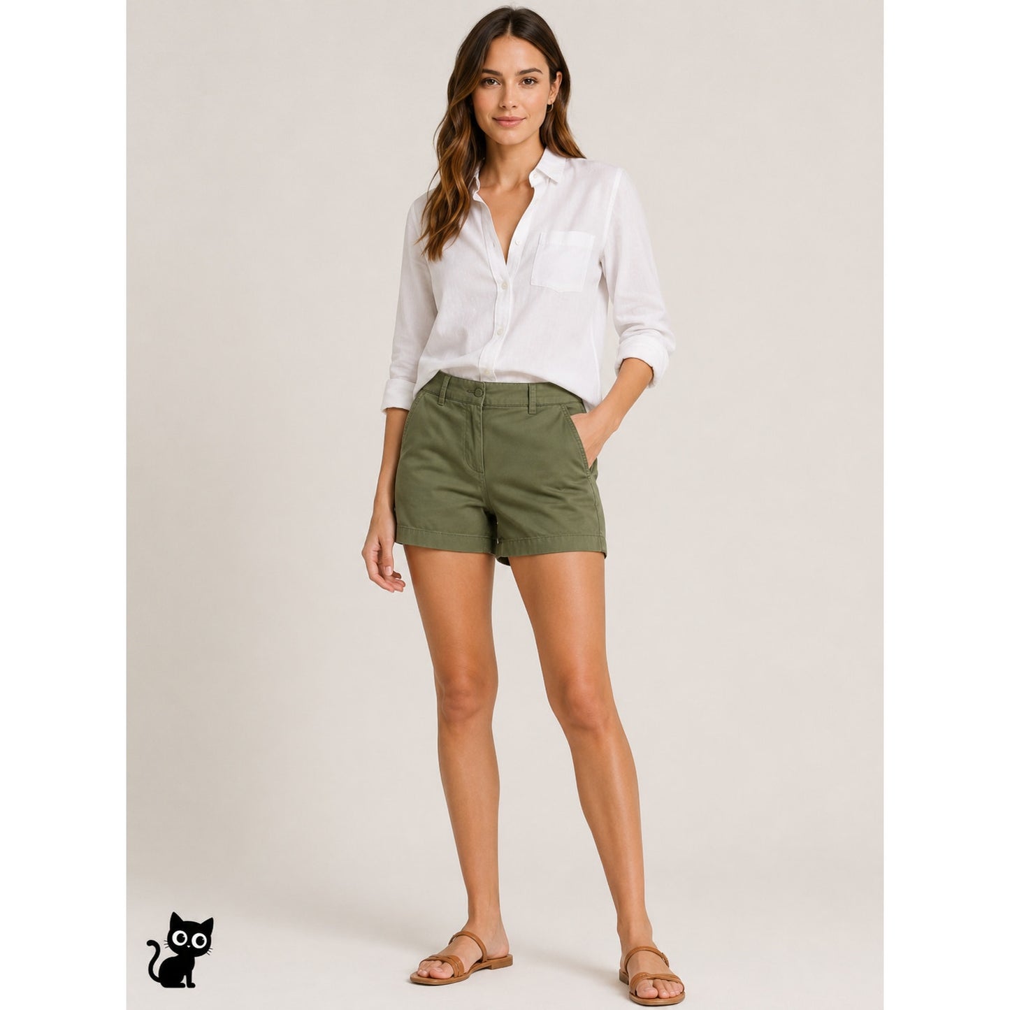 J. Crew Olive Green 7" Cotton Chino Shorts Slant Pockets 4