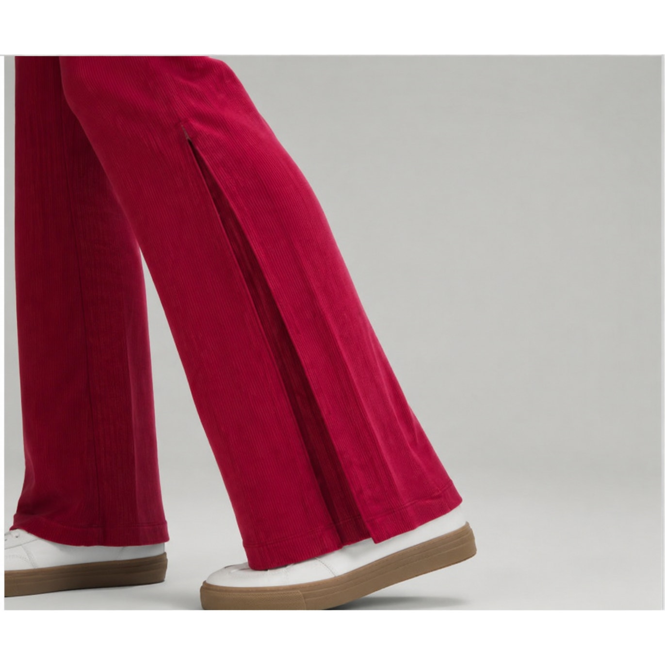 Lululemon Dark Pink Pomegranate Brushed Softstreme Ribbed Zip Flared Pant 4