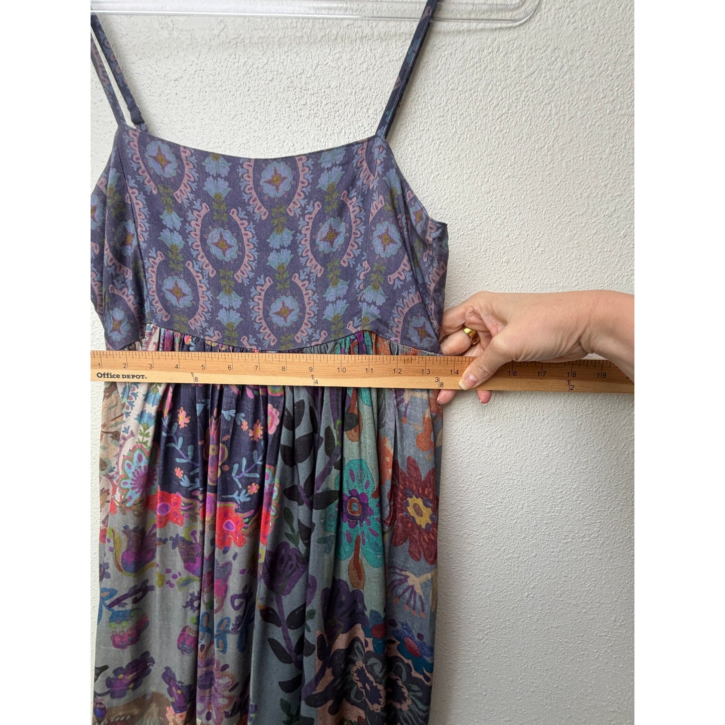 Natural Life Womens Blue Patchwork Maxi Dress S