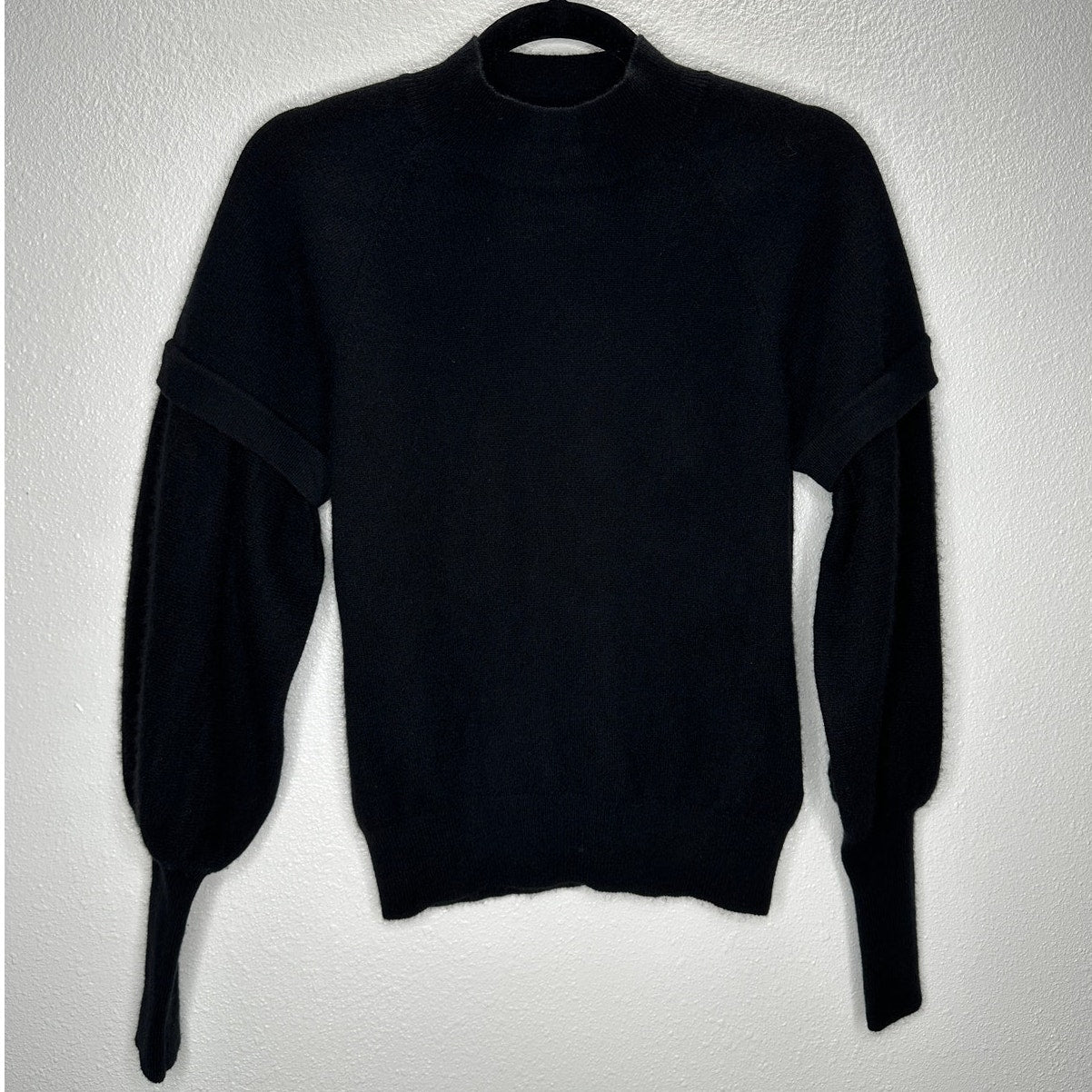 Jonathan Simkhai Black Mackenzie Mock Neck Cashmere Sweater