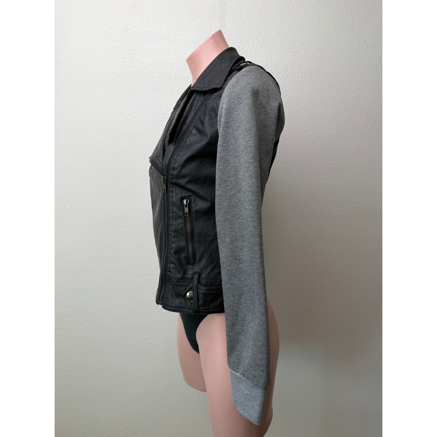 Foreign Exchange Black Gray Womens S Moto Jacket