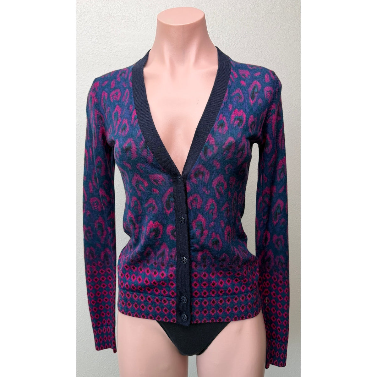 Tory Burch Brady Wool Cardigan Women XS Multicolor