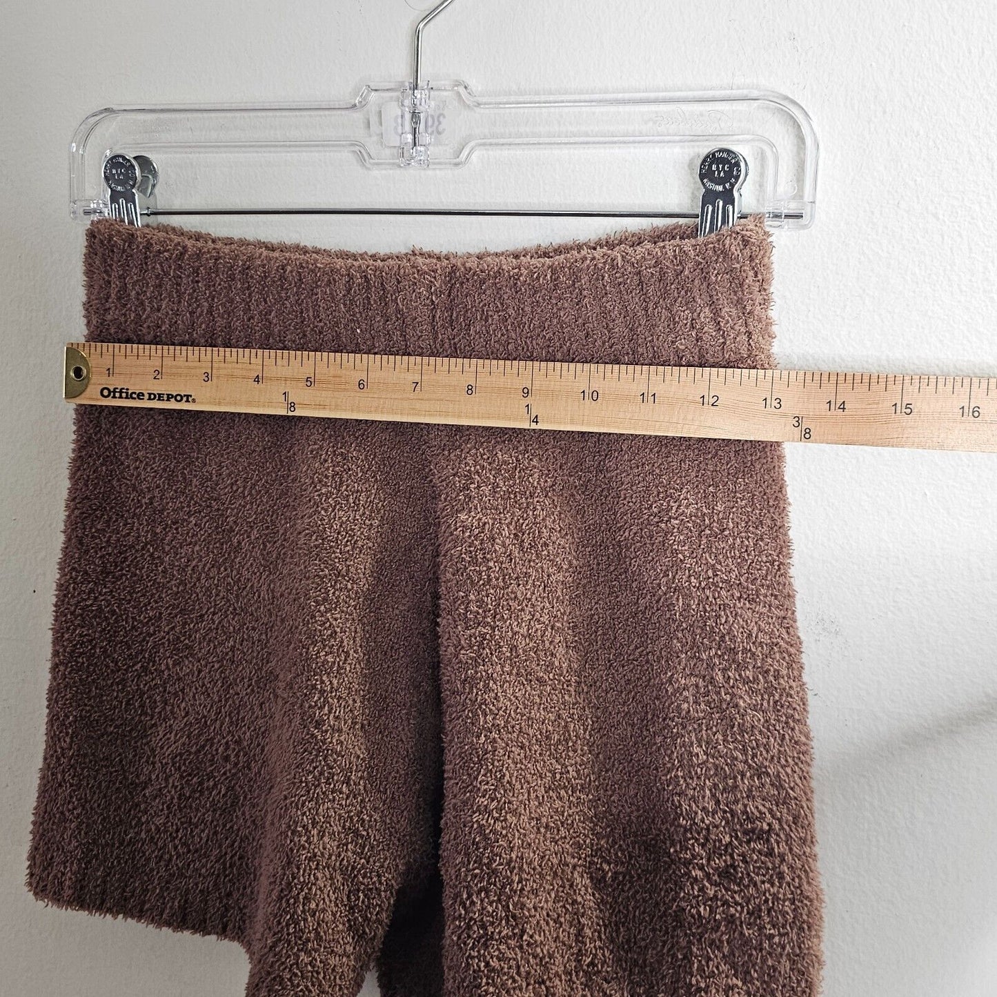 Salty Chic Brown High Waist Fuzzy Terry Cloth Stretch Short Shorts Small
