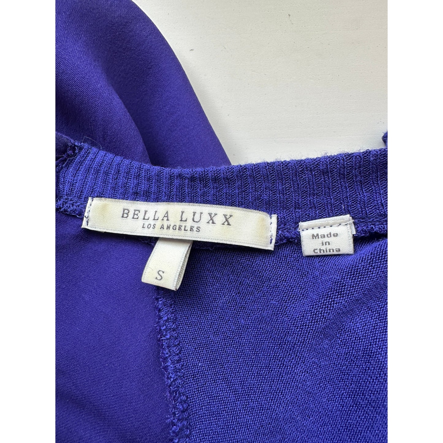 Bella Luxx Purple Mixed Media Raglan Long Sleeve Thin Sweater Top S
