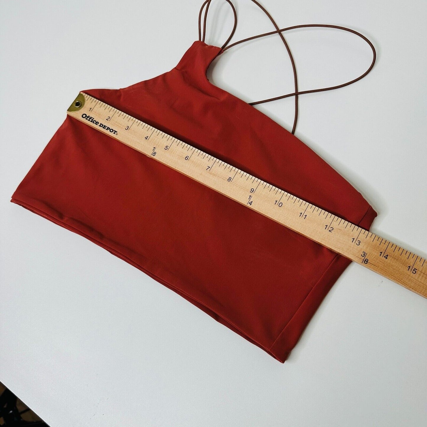Alix NYC Rust Avon Asymmetrical Neckline One-Shoulder Spaghetti Strap Crop S